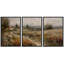 "Paysage champêtre idyllique avec illustration florale, décor rustique, relax, calme et chic" - 3 pièces sur toile-98697913-98697912