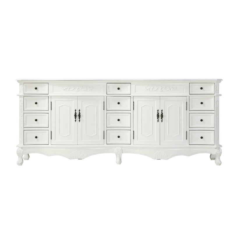 Meuble-lavabo double 84 po blanc antique, Blanc antique