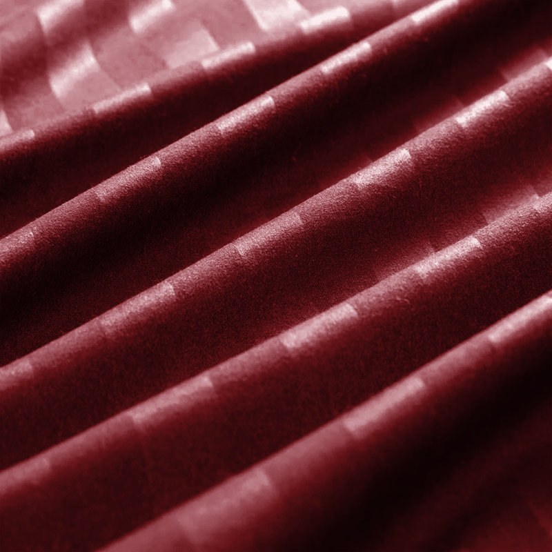 100% Microfiber Premium Quality Striped Duvet Cover Set with Pillowcases , Burgundy