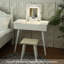 Table de coiffeuse crème avec DEL et rangement pour bureau de parfums, miroir éclairé en bois blanc laiteux, salle de bain de maquillage, 3 réglages d'éclairage, fabrication