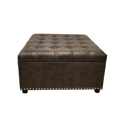Tufted Storage Ottoman With Studs