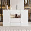 White Closet Island With 14 Drawers And Tempered Glass