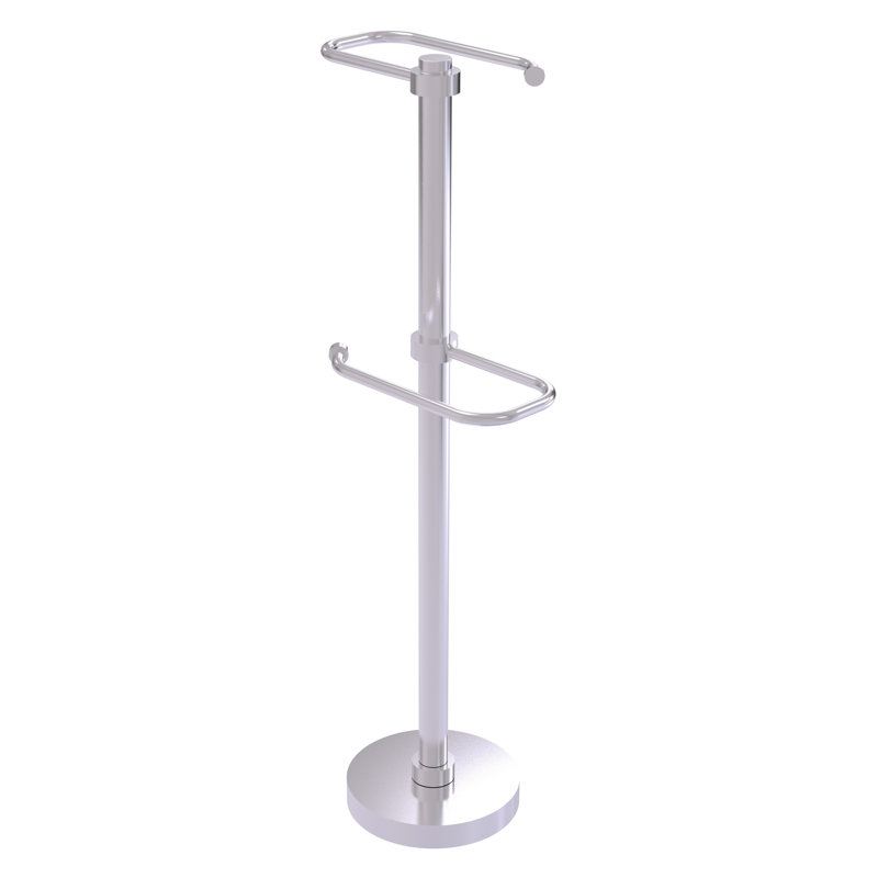 Porte-papier hygiénique sur pied 2 rouleaux, Chrome satiné