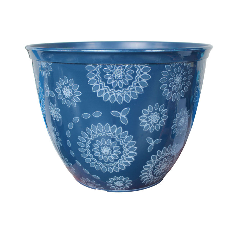 Corsair Pot Planter, Blue/White, 31 cm H x 40 cm W x 40 cm D