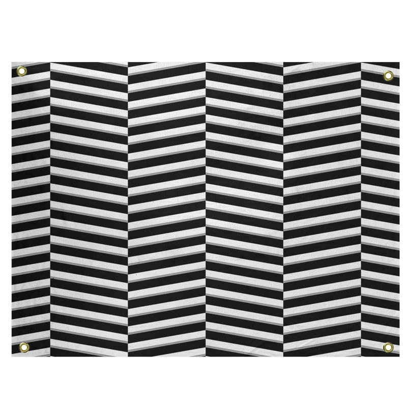 Jaya Polyester Tapestry, 26" H x 36" W, Black/Gray/White