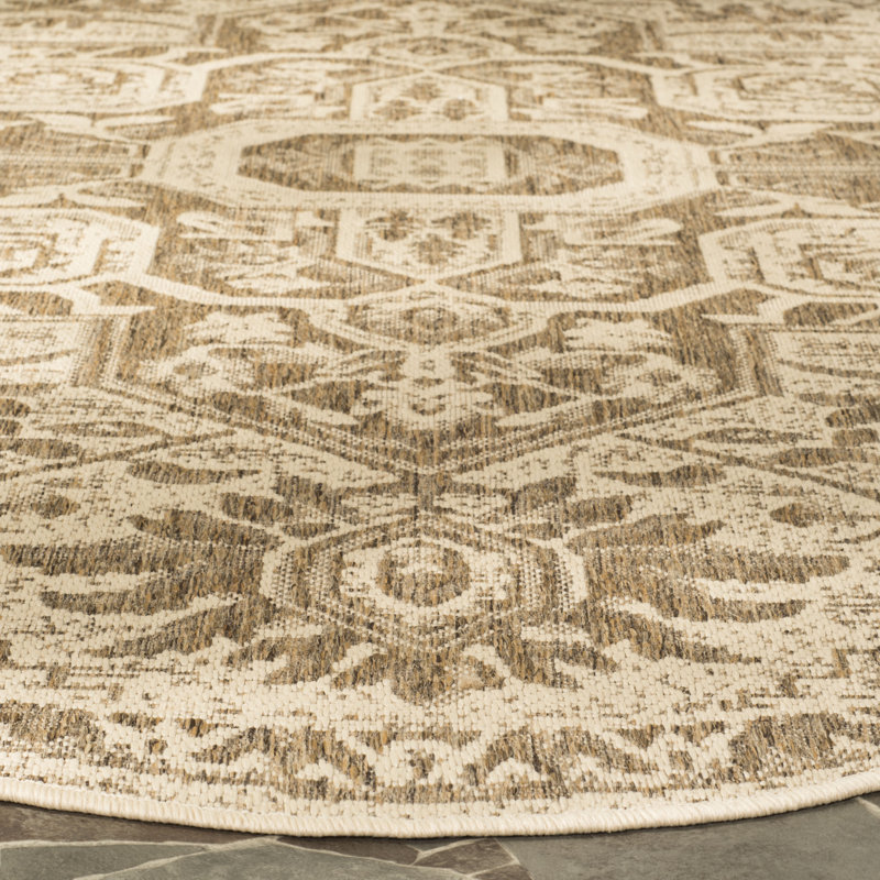 Powersville Performance Oriental Indoor/Outdoor Area Rug, Round 4'