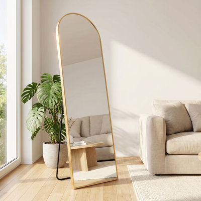 Aluminum Arched Full Length Mirror with Stand