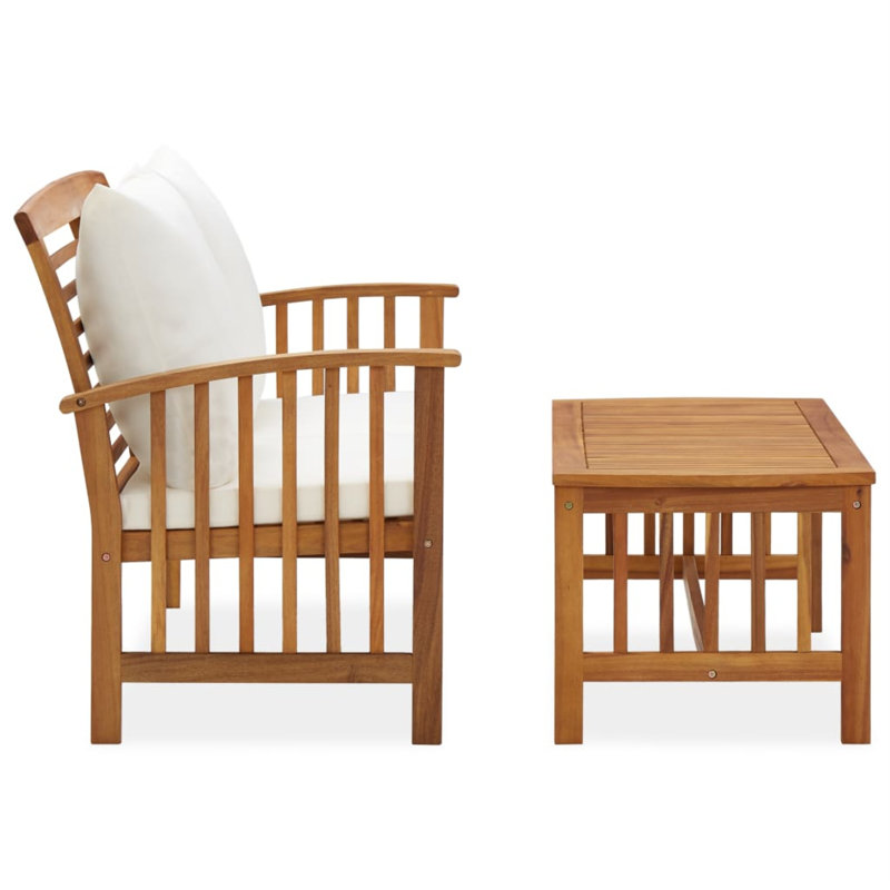 Chaise longue avec coussins 2 pièces Brilen, Blanc