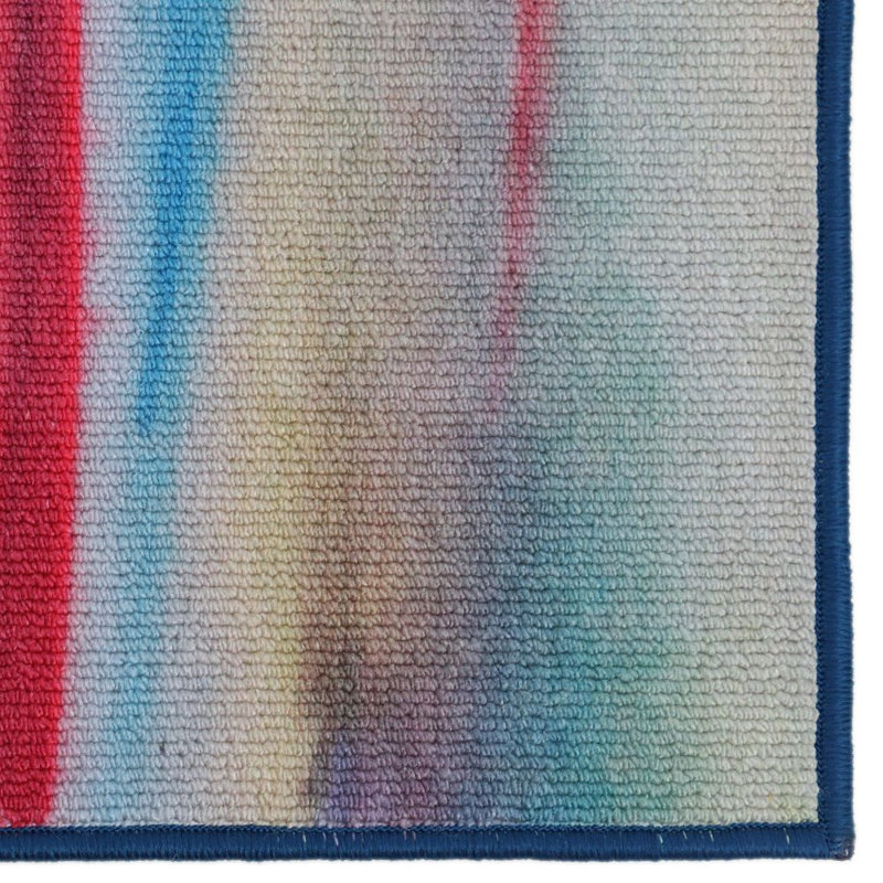 Tapis bleu/rose zone Mireya, Rectangle 3 pi x 5 pi