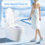 Toilette bidet intelligente, siège de toilette monobloc avec chasse et ouverture automatique, température réglable chauffée, séchage à l'eau tiède, télécommande, capteur pour couvercle automatique, options de lavage multiples comme l'arrière féminin