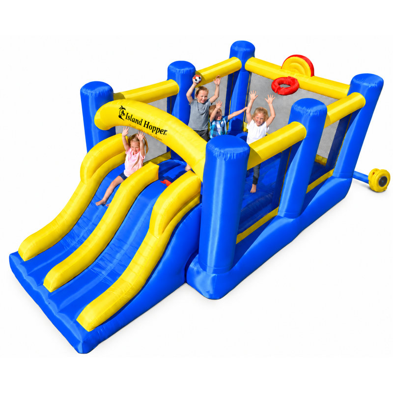 Jeu gonflable récréatif de glissade et de smash Island Hopper Racing Slide and Slam