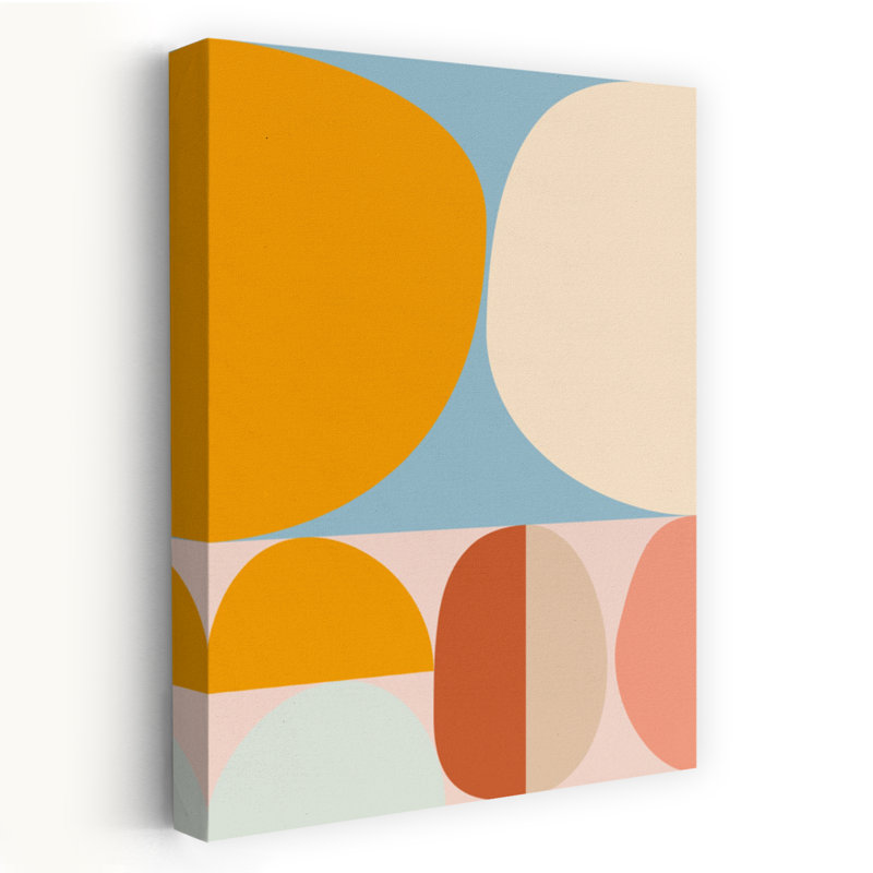 Art contemporain abstrait géométrique coloré, H 36 po x l 24 po