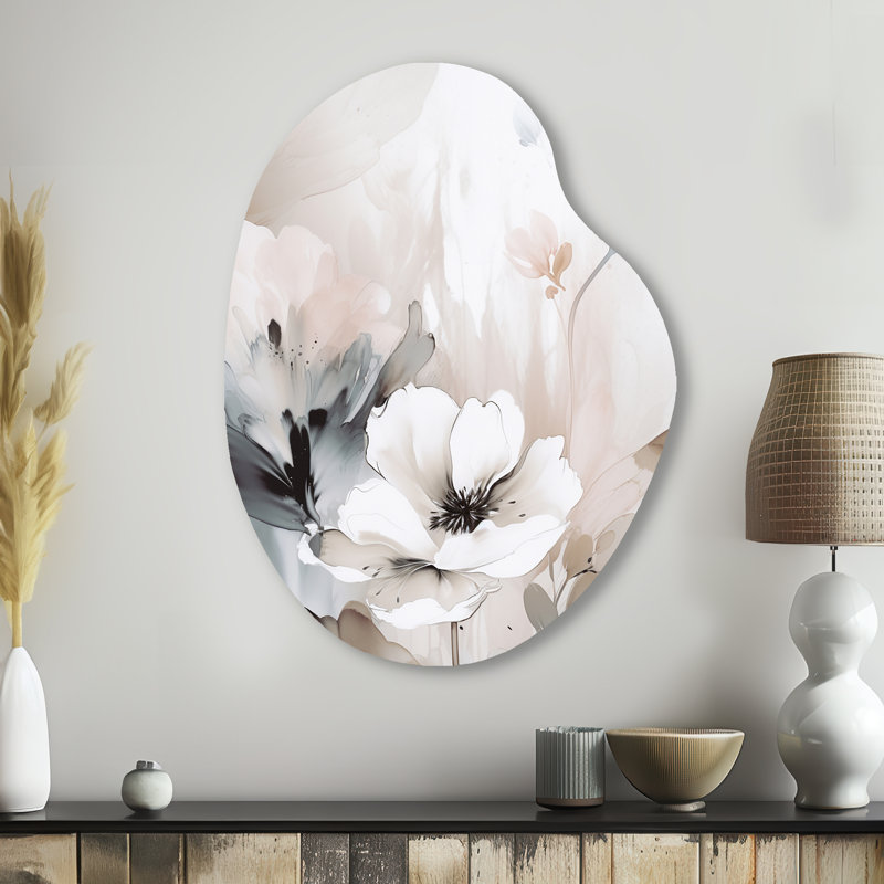 Nadeau - Art floral asymétrique en métal en forme de poire, H 38 po x l 28 po x P 1 po