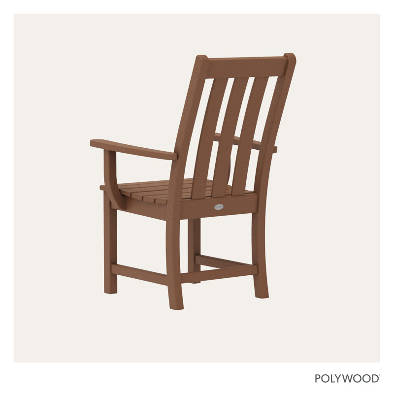 POLYWOOD Vineyard Dining Arm Chair, Teak