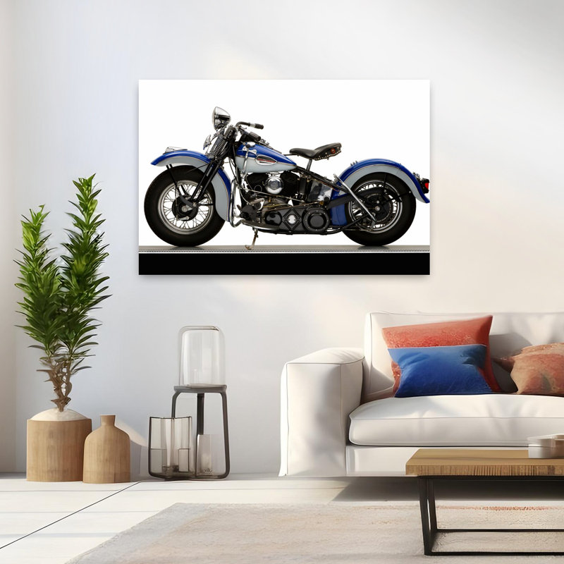 1940 Harley Davidson 74Ci Model U Classic Abstract Landscape Nature, art mural, H 32 po x l 48 po