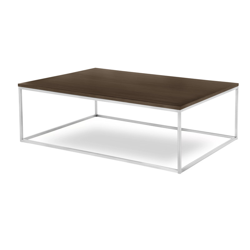 Chaplin Solid Wood Top Coffee Table, Glacier White, Cashew