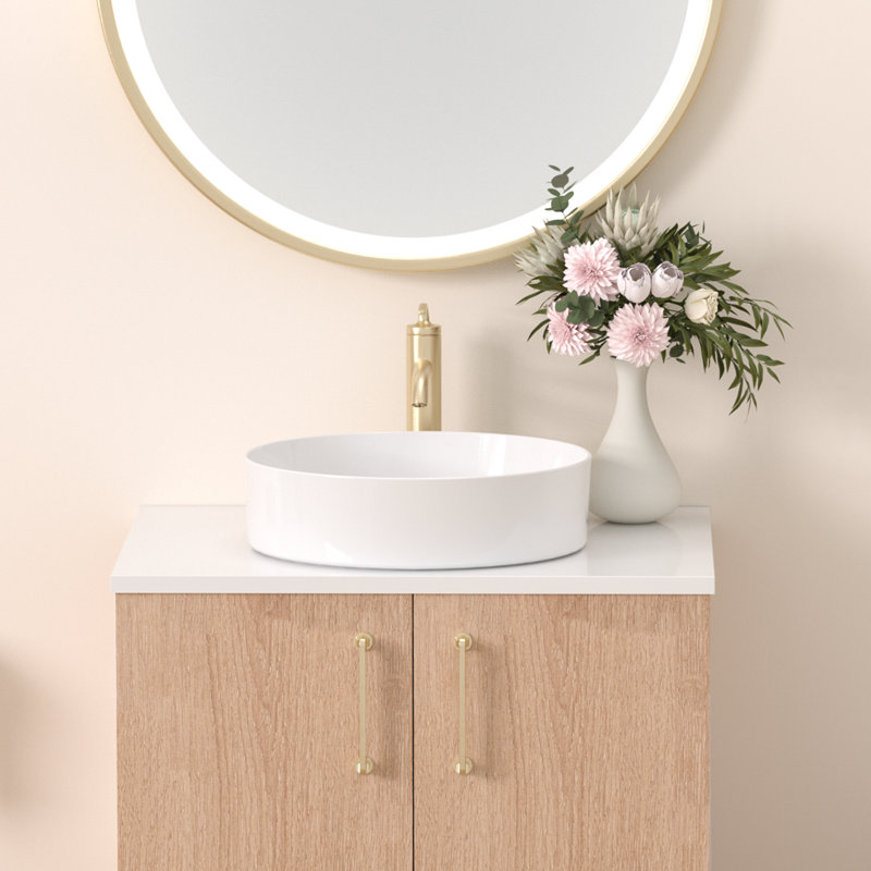 Modern Ceramic Circular/Round Vessel Bathroom Sink