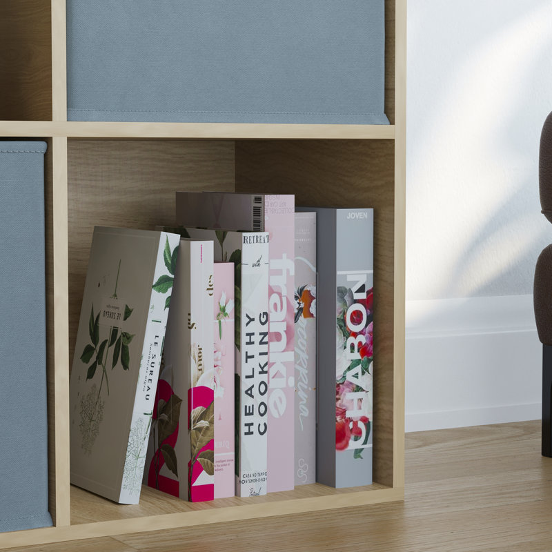 Herclides 96.5 cm H x 64.5 cm W Cube Bookcase, Beige