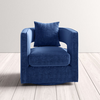 Velvet Swivel Barrel Chair