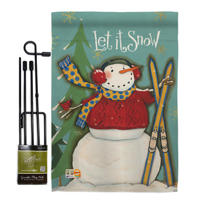 Double Sided 18.5'' H x 13'' W Polyester Christmas Garden Flag
