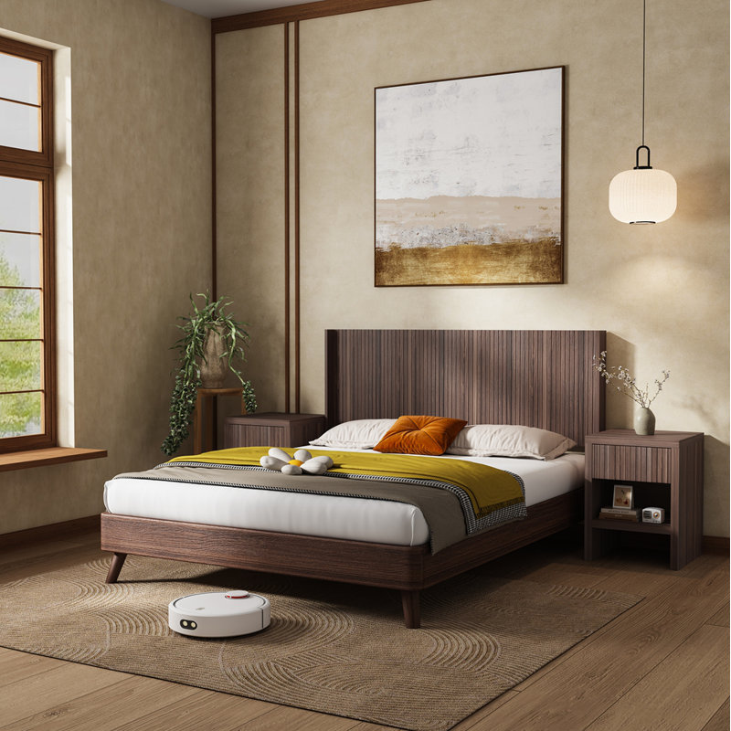 Tête de lit en bois de très grande taille, tête de lit en bois de 80,2 po de largeur seulement, têtes de lit de style campagne moderne, panneau cannelé mural, têtes de lit à oreilles Boho
