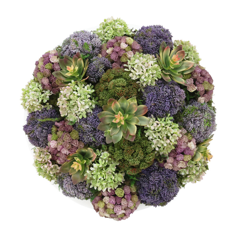 Assorted Sedum and Succulent Arrangement in Round Planter