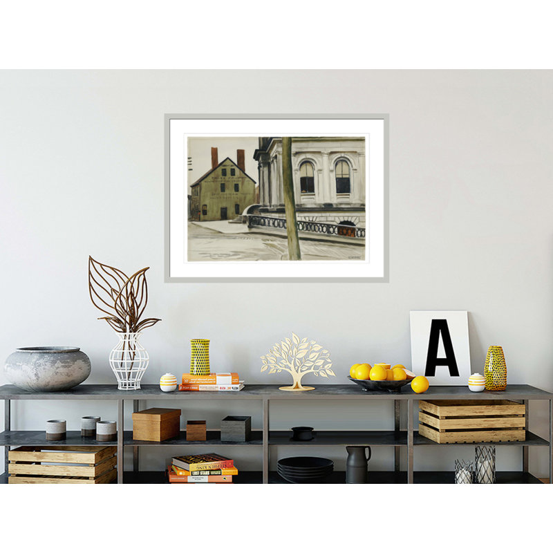 «Custom House Portland» par Edward Hopper - impression giclée sur cadre, 31.19" H x 41.5" W