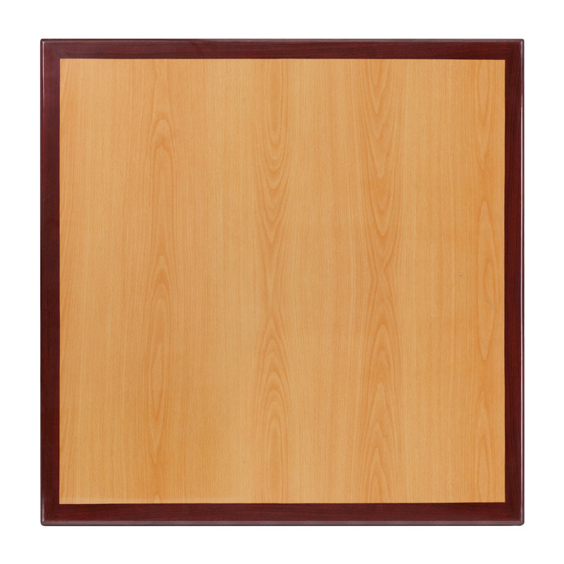 Plateau de table carré en résine à 2 tons Bantom 24 po avec rebord épais de 2 po, l 30 po x L 30 po