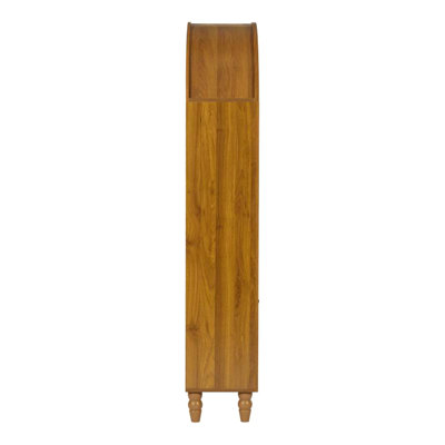 Armoire en bois sculpté arquée Vintage, bibliothèque ouverte de 66 po de hauteur, rangement décoratif autoportant pour la maison et le bureau