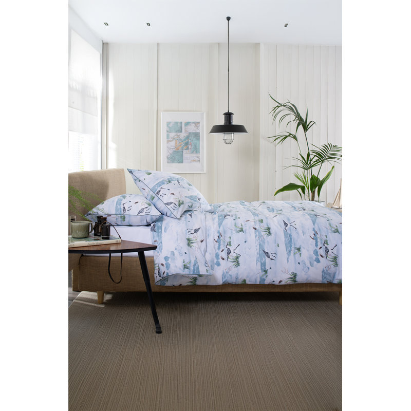 Wader Printed 100% Cotton Duvet Cover Set With Pip Cotton Gingham Duvet Cover Set with Pillowcases Included