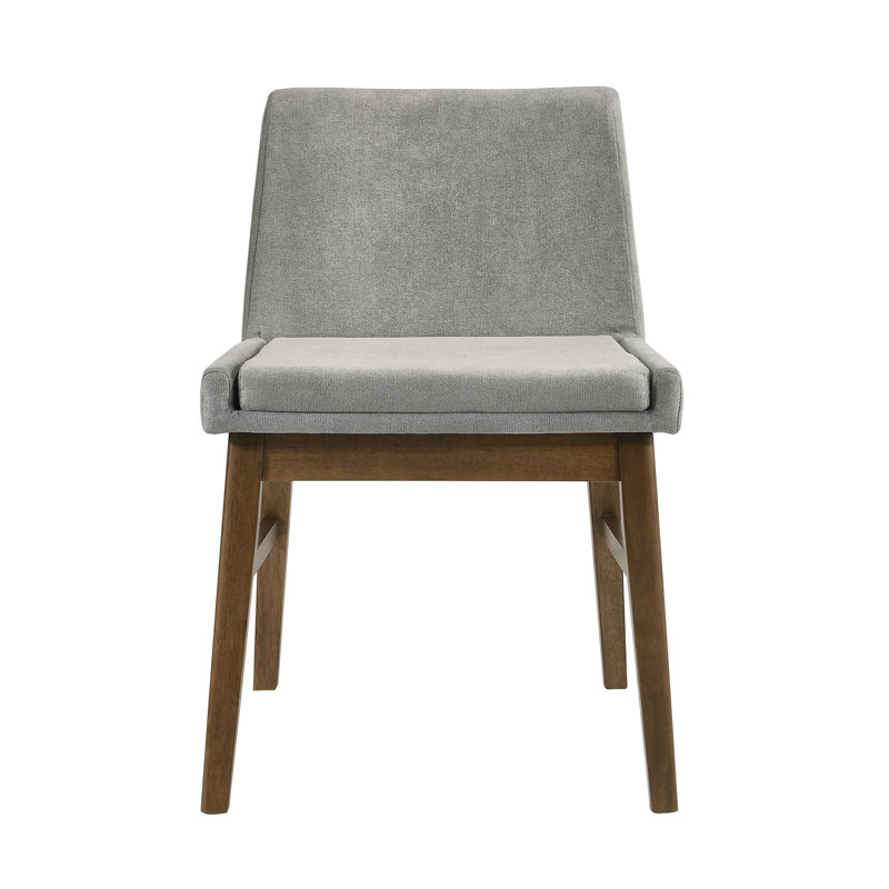 Chaise d'appoint rembourrée grise / noyer Atiba