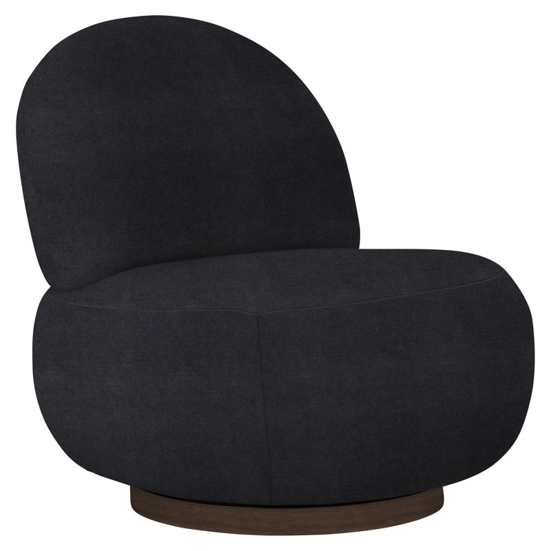 Lulu Upholstered Swivel Slipper Chair, Molasses, Akiko Graphite Performance 5534-011