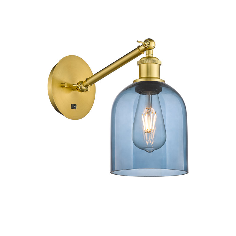 Odaniel Steel Armed Sconce, Princess Blue, Satin Gold