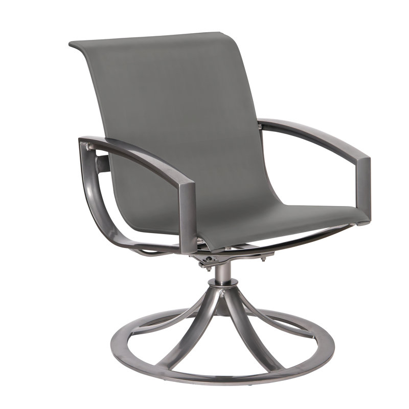 Metropolis Outdoor Dining Armchair, Pewter