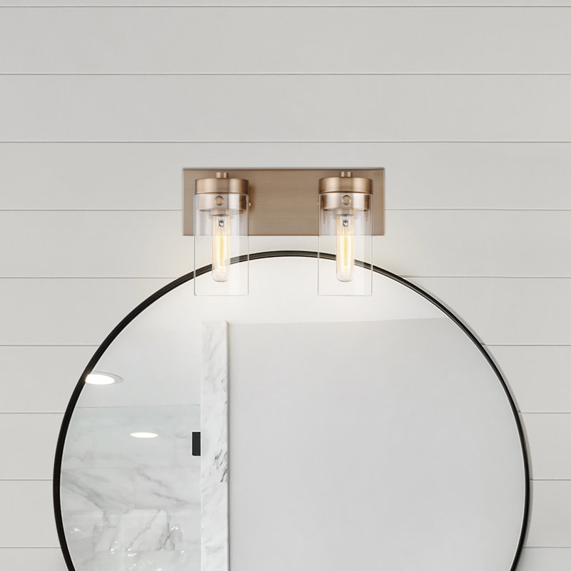 Éclairage pour meuble-lavabo à 2 lumières à intensité variable Glandorf, Laiton bruni