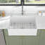 Évier de cuisine en céramique à tablier simple 30 po x l 20 po avec grille inférieure-125018729-125018725