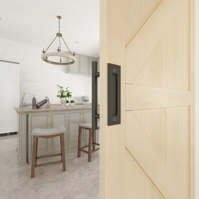 JUBEST Ensemble de quincaillerie pour porte et poignée coulissante double 12 po