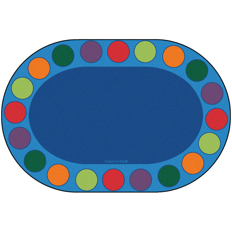 Tapis bleu touffeté Circletime Seating Spots, Ovale 6 pi 9 po x 9 pi 5 po