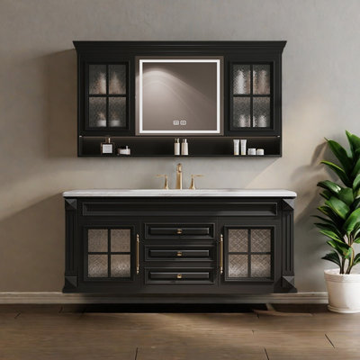 French light luxury retro style bathroom cabinet