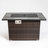 44" Propane Gas Fire Pit Table, 50000 BTU Rectangular Fire Pit, Tile Tabletop with Beautiful Wicker Base for Outside Patio Deck Garden Courtyard-Brown