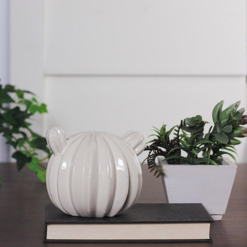 Ceramic Cactus Bud Tabletop Decor, Off White