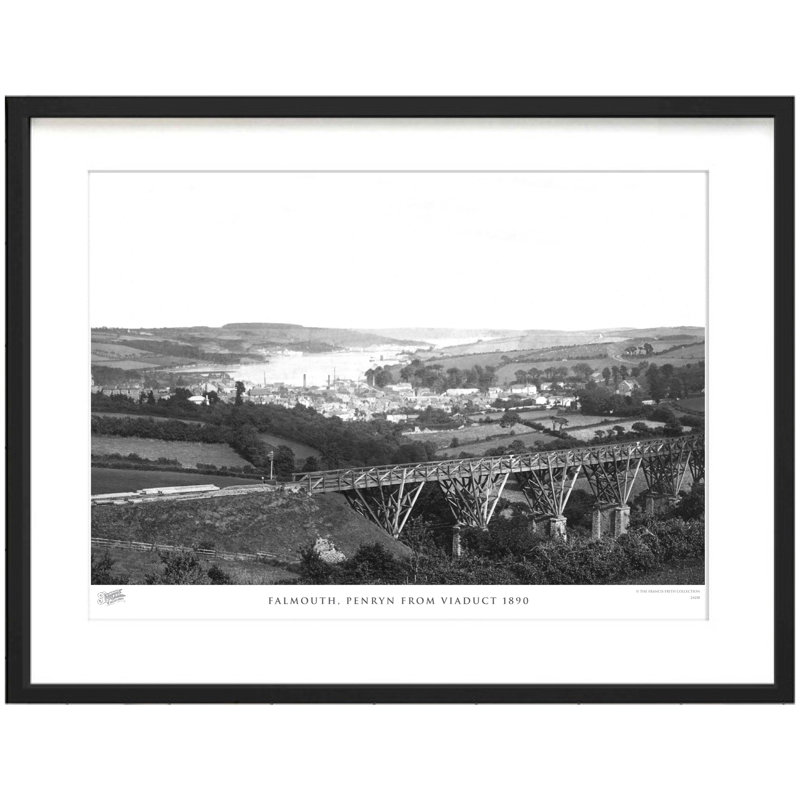 Falmouth, Penryn From Viaduct 1890 - Single Picture Frame Print, 60cm H x 80cm W x 2.3cm D