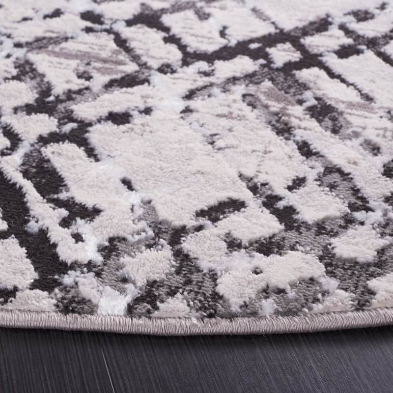 Tapis gris / gris anthracite Minyard 275, Rond 6 pi 7 po