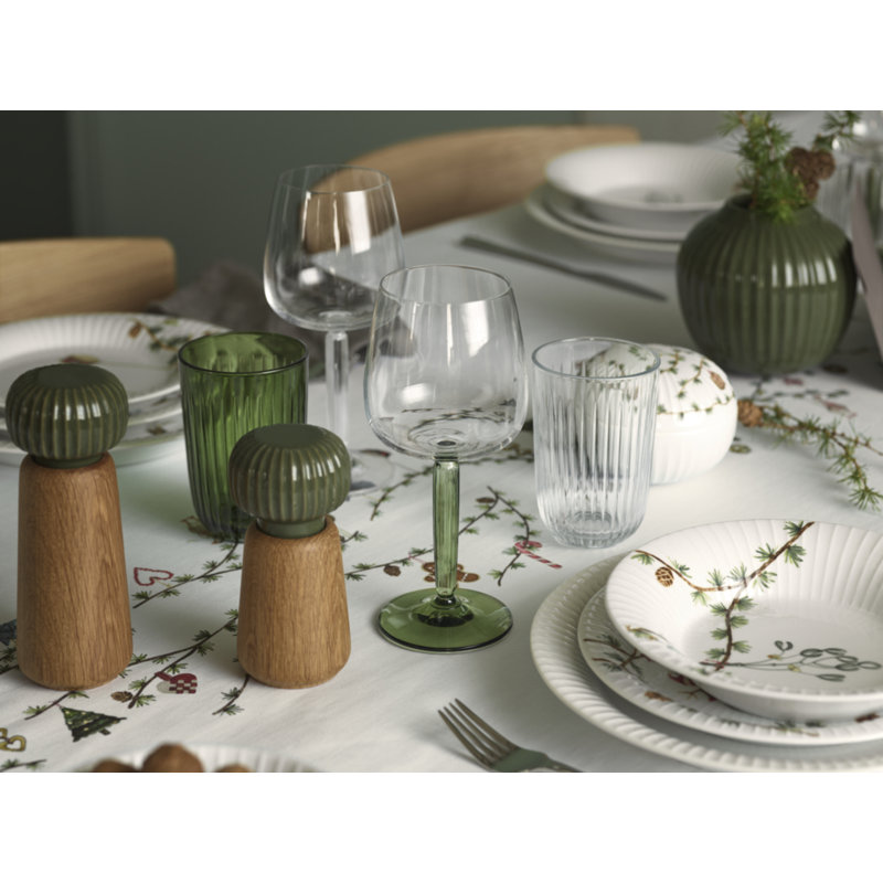 Hammershøi Salt & Pepper Mill, 7.3" H x 2.6" W x 2.6" D, Natural/Dark Green