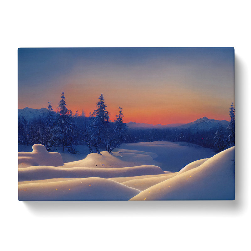Winter Sunset Landscape Vol.1 - Wrapped Canvas, 50cm H x 76cm W x 3cm D