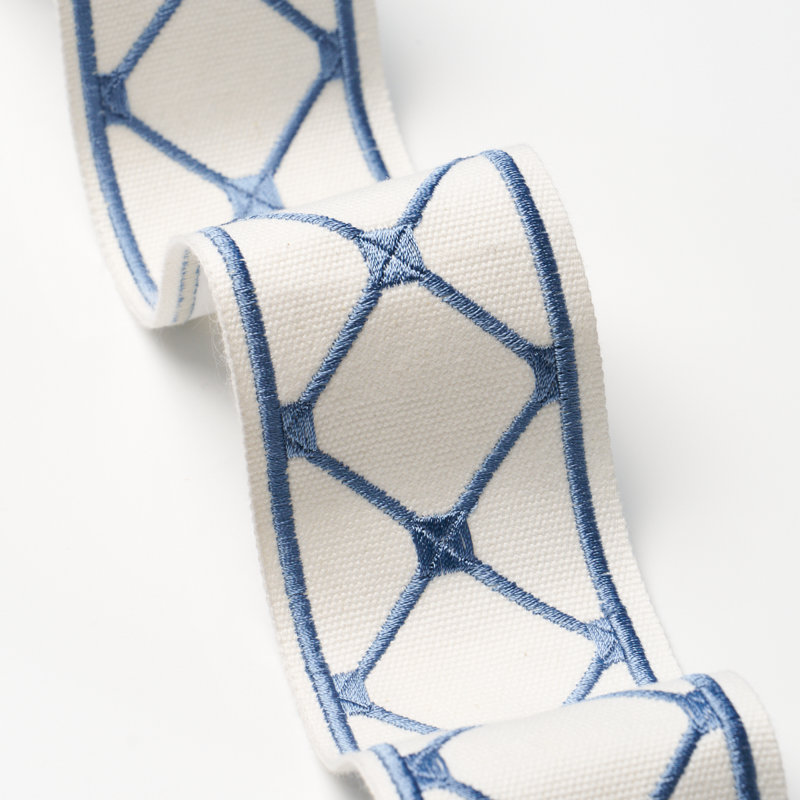 Schumacher X Paloma Contreras Parisian Bamboo Trim, Porcelain