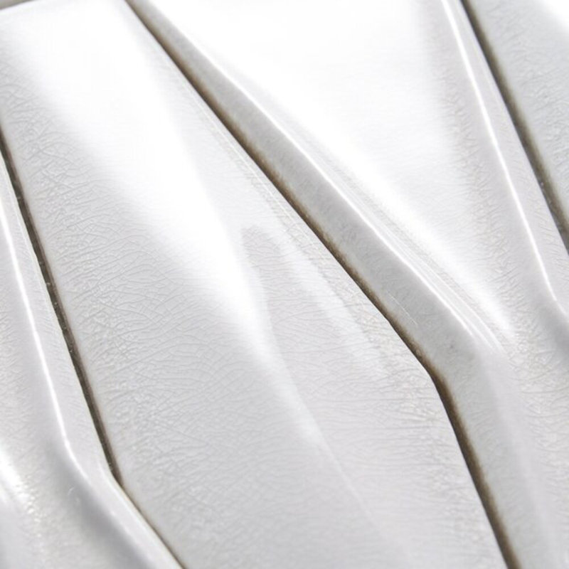 Nabi Harlequin 2x8 Glossy Glass Mosaic Tile, White