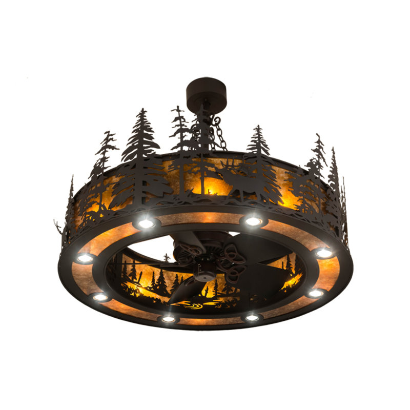 Elk At Dusk Downrod Ceiling Fan