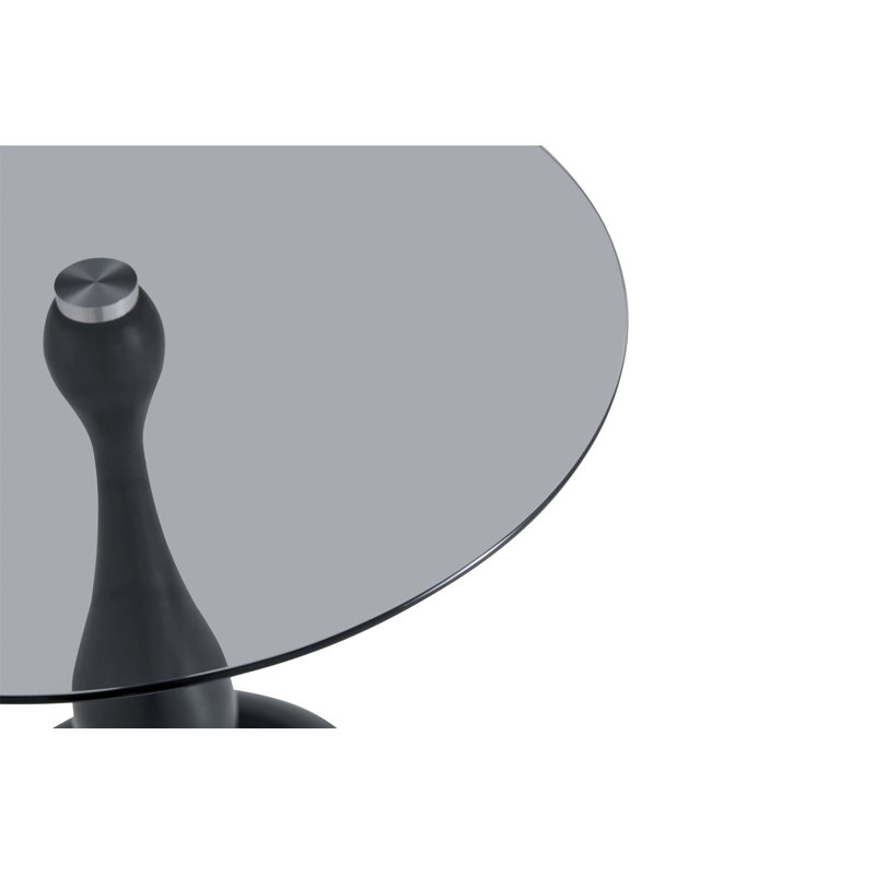 Table d'appoint ronde vintage avec plateau en verre trempé, parfaite pour le salon et la chambre à coucher, durable et élégante