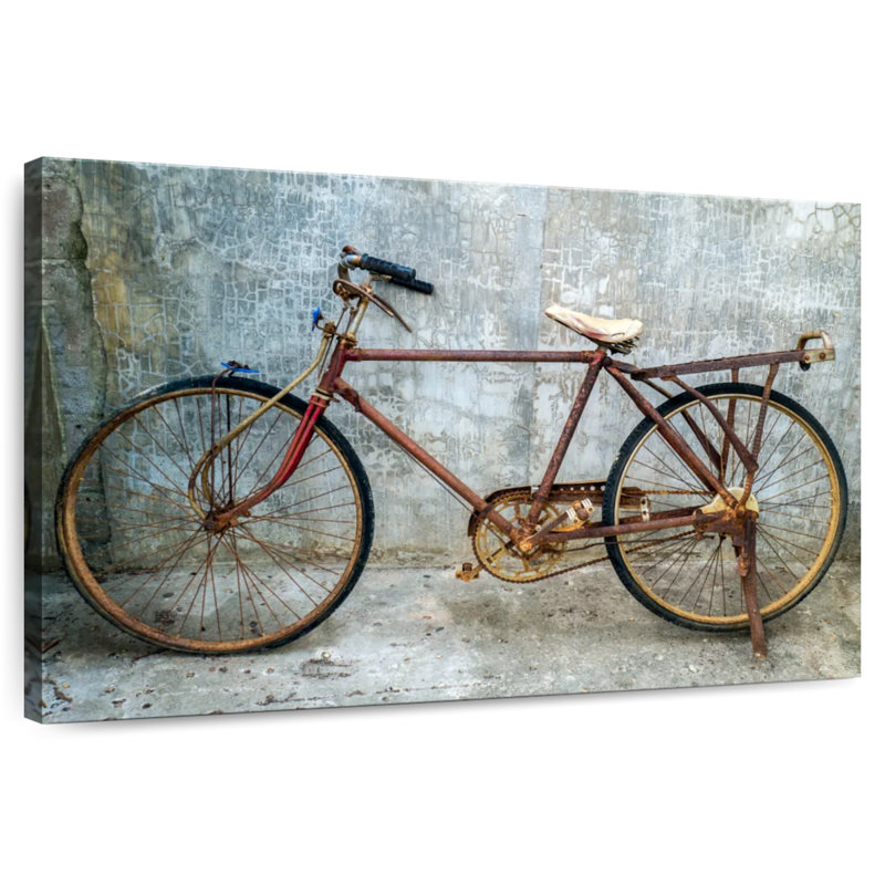 Mehar Rusty Vintage Bicycle, 24" H x 36" W